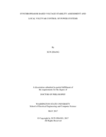Synchrophasor Based Voltage Stability Assessment And Local Volt/VAR Control Of Power Systems