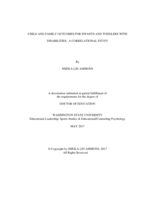 CHILD AND FAMILY OUTCOMES FOR INFANTS AND TODDLERS WITH DISABILITIES:  A CORRELATIONAL STUDY