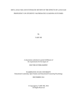 META-ANALYSIS AND SYSTEMATIC REVIEW OF THE EFFECT OF LANGUAGE PROFICIENCY ON STUDENTS' MATHEMATICS LEARNING OUTCOMES