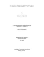 Rheology and Conductivity of Phloem