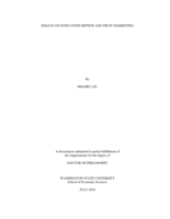 ESSAYS ON FOOD CONSUMPTION AND FRUIT MARKETING