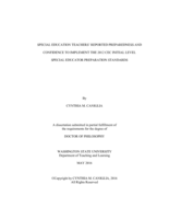 Special Education Teachers’ Reported Preparedness and Confidence to Implement the 2012 CEC Initial Level  Special Educator Preparation Standards
