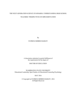 THE NEXT GENERATION SCIENCE STANDARDS: UNDERSTANDING HIGH SCHOOL TEACHERS’ PERSPECTIVES ON IMPLEMENTATION.
