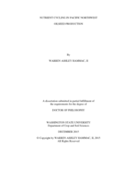 NUTRIENT CYCLING IN PACIFIC NORTHWEST OILSEED PRODUCTION