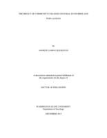 The Impact of Community Colleges on Rural Economies and Populations