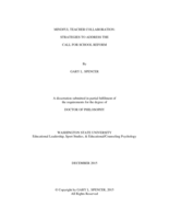 Mindful Teacher Collaboration: Strategies to address the call for school reform