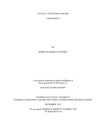 Faculty Attitudes toward Assessment