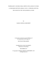 Temperament and behavioral difficulties across cultures: A comparison between German and U.S. toddlers