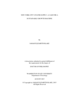 New York City's Water Supply: A Case for a Sustainable Growth Machine