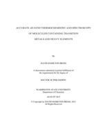 ACCURATE AB INITIO THERMOCHEMISTRY AND SPECTROSCOPY  OF MOLECULES CONTAINING TRANSITION  METALS AND HEAVY ELEMENTS.