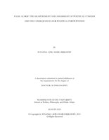 FALSE ALARM!: THE MEASUREMENT AND ASSESSMENT OF POLITICAL CYNICISM AND THE CONSEQUENCES FOR POLITICAL PARTICIPATION
