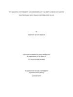 Invariance, Convergent and Discriminant Validity Across Occasions for the Male Body Image Disturbance Scale