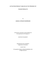 Activation Product Analysis in the Presence of Fission Products