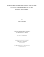 External Correlates of Sluggish Cognitive Tempo and ADHD-Inattention Symptom Dimensions for Teachers' Ratings of Nepali Children