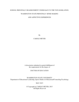 SCHOOL PRINCIPALS' REASSIGNMENT UNDER RACE TO THE TOP LEGISLATION:  WASHINGTON STATE PRINCIPALS' SENSE MAKING  AND AFFECTIVE EXPERIENCES