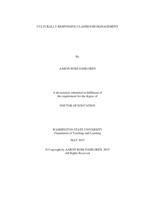CULTURALLY RESPONSIVE CLASSROOM MANAGEMENT