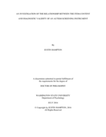 An Investigation of the Relationship Between the Item-Content and Diagnostic Validity of an Autism Screening Instrument