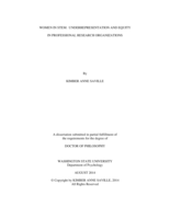 WOMEN IN STEM: UNDERREPRESENTATION AND EQUITY IN PROFESSIONAL RESEARCH ORGANIZATIONS