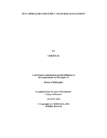 NEW APPROACHES FOR SUPPLY CHAIN RISK MANAGEMENT