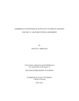 EXPERIENCE OF POSTPARTUM ACTIVE DUTY WOMEN IN TRAINING FOR THE U.S. AIR FORCE FITNESS ASSESSMENT