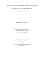 Regional Sustainability Assessment: Improving Collaboration And Coordination Across Watershed Plans In The Spokane River Basin