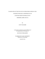 Examination of the Influence of Processing Speed on the Neuropsychological Performance of Attention Deficit/Hyperactivity Disorder (ADHD) Adults