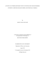 ACOUSTIC SCATTERING BOUNDARY EFFECTS INVESTIGATED USING REVERSIBLE SYNTHETIC APERTURE SONAR FILTERING AND TIME DELAY MODELS