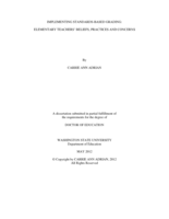 Implementing Standards-Based Grading: Elementary Teachers' Beliefs, Practices and Concerns