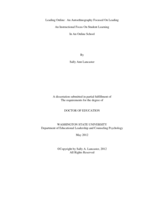 Leading Online: An Autoethnography Focused on Leading an Instructional Focus on Student Learning In an Online School