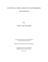 Statistical Applications in Plant Breeding and Genetics