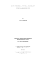 Essays on Empirical Industrial Organization in the U.S. Airline Industry