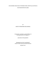 An economic analysis of intersectoral water allocation in southeastern Sri Lanka