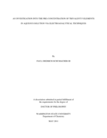 An Investigation into the Pre-Concentration of Trivalent f-elements in Aqueous Solution via Electroanalytical Techniques
