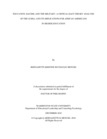EDUCATION, RACISM, AND THE MILITARY: A CRITICAL RACE THEORY ANALYSIS OF THE GI BILL AND ITS IMPLICATIONS FOR AFRICAN AMERICANS