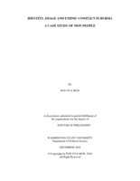 IDENTITY, IMAGE AND ETHNIC CONFLICT IN BURMA: A CASE STUDY OF MON PEOPLE