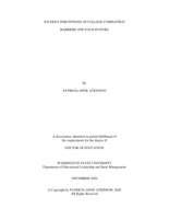 STUDENT PERCEPTIONS OF COLLEGE COMPLETION BARRIERS ANDFACILITATORS