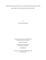 CHARACTERIZATION AND IDENTIFICATION OF ACTINIDE BEARING MINERALS AND SOILS USING VARIOUS ANALYTICAL TECHNIQUES FOR SIGNATURE DISCOVERY