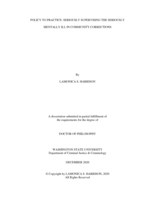 Policy to Practice: Seriously Supervising the Seriously Mentally Ill in Community Corrections