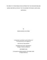 THE IMPACT OF IRON REDUCTION ON PREDICTED TICK IRON METABOLISM GENES AND REPLICATION OF THE TICK-BORNE PATHOGEN, ANAPLASMA MARGINALE
