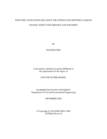 HOW DOES VEGETATION INFLUENCE THE INTERACTION BETWEEN CLIMATE CHANGE, INSECT DISTURBANCE AND WILDFIRE?