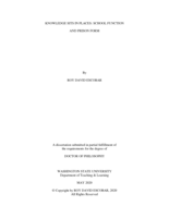 KNOWLEDGE SITS IN PLACES: SCHOOL FUNCTION  AND PRISON FORM