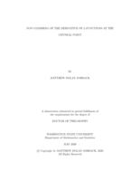 NON-VANISHING OF THE DERIVATIVE OF L-FUNCTIONS AT THE CENTRAL POINT