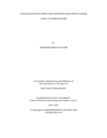 LINEAR SYSTEM IDENTIFICATION METHODS FOR POWER SYSTEMS USING SYNCHROPHASORS
