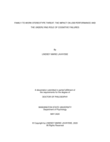 FAMILY-TO-WORK STEREOTYPE THREAT: THE IMPACT ON JOB PERFORMANCE AND THE UNDERLYING ROLE OF COGNITIVE FAILURES