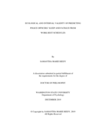 Ecological and Internal Validity of Predicting Police Officers' Sleep and Fatigue from Work-Rest Schedules