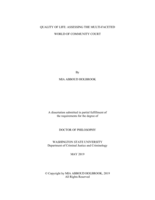 QUALITY OF LIFE: ASSESSING THE MULTI-FACETED  WORLD OF COMMUNITY COURT