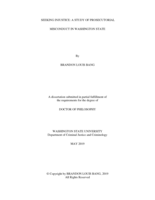 SEEKING INJUSTICE: A STUDY OF PROSECUTORIAL MISCONDCUT IN WASHINGTON STATE