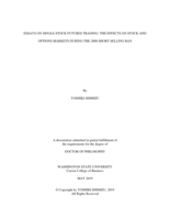ESSAYS ON SINGLE-STOCK FUTURES TRADING: THE EFFECTS ON STOCK AND  OPTIONS MARKETS DURING THE 2008 SHORT SELLING BAN