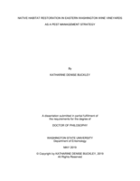 NATIVE HABITAT RESTORATION IN EASTERN WASHINGTON WINE VINEYARDS AS A PEST MANAGEMENT STRATEGY