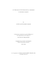 ON THE ROLE OF PSYCHOLOGICAL VARIABLES IN DECISION MAKING